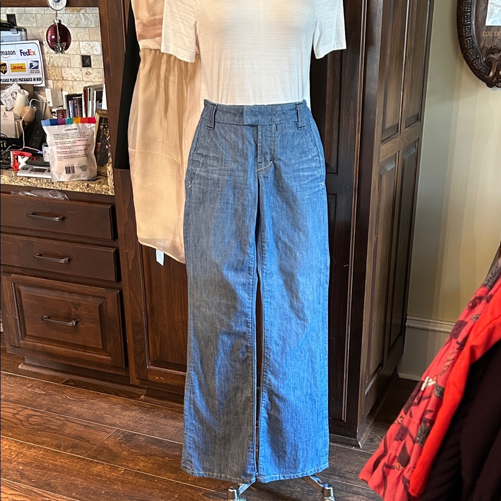 Yanuk Sz 26 Blue Wide Leg Denim Trouser
